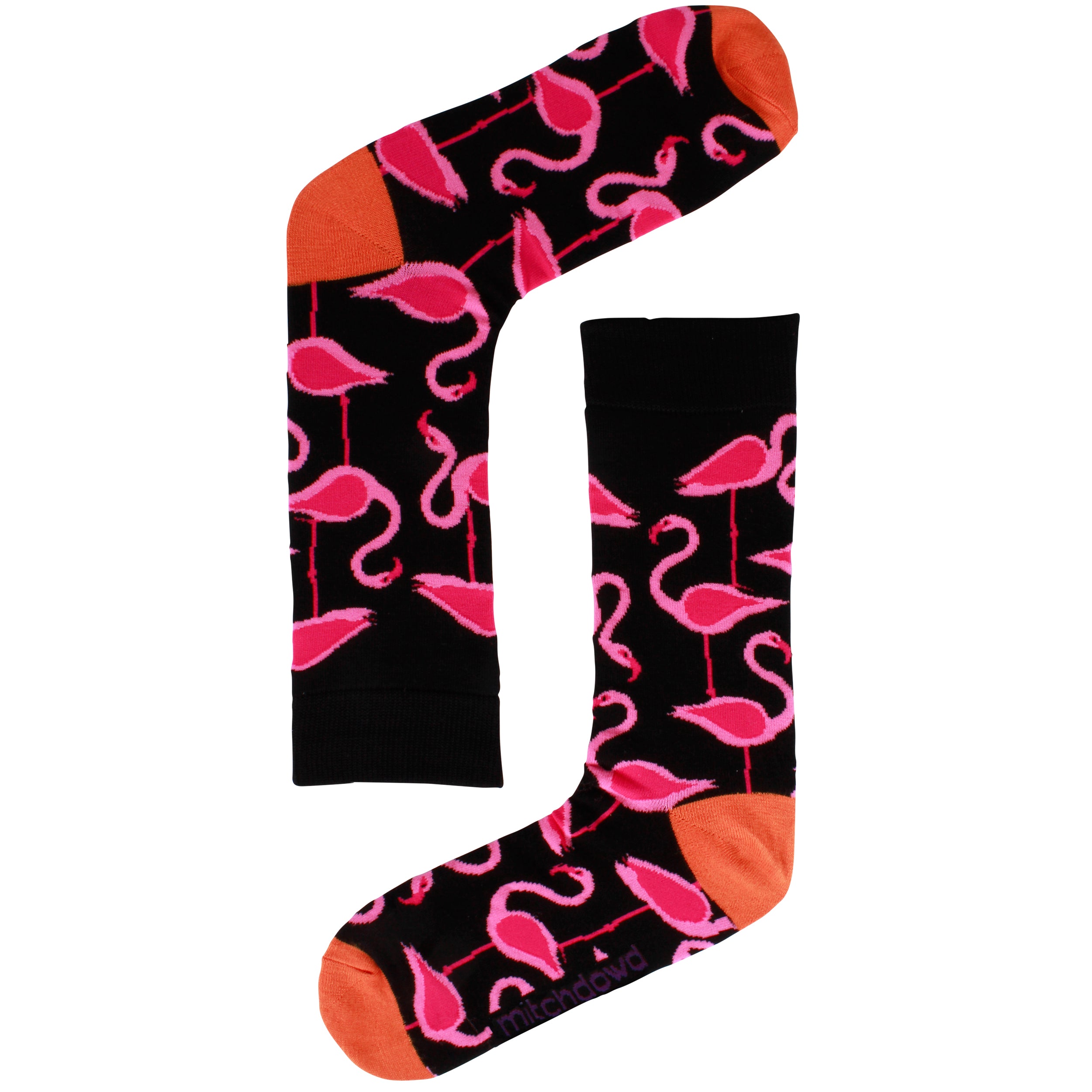 Men's Flamingo Bamboo Socks - Black - Image 1