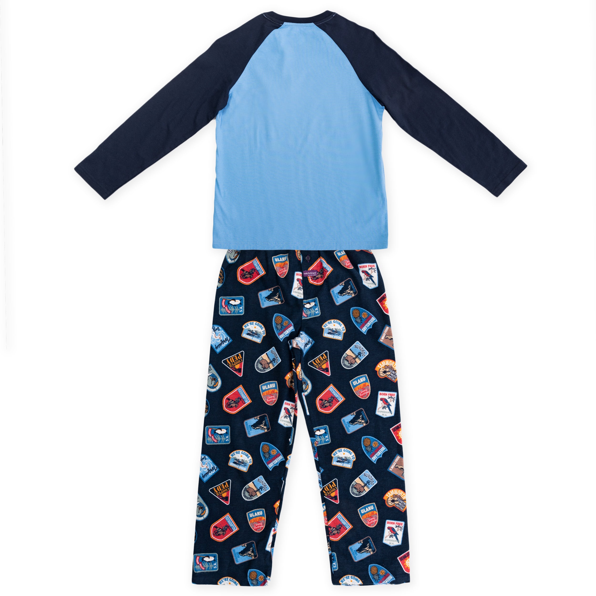 Boy's Retro Road Flannel Long Sleeve Pyjama Set - Navy - Image 2