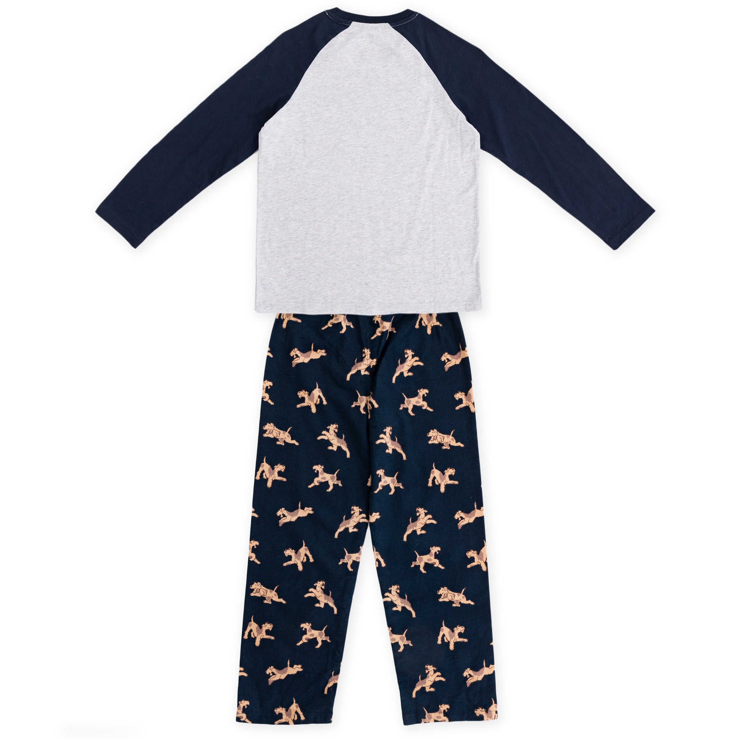 Boy's Airedales Flannel Long Sleeve Pyjama Set - Navy - Image 2