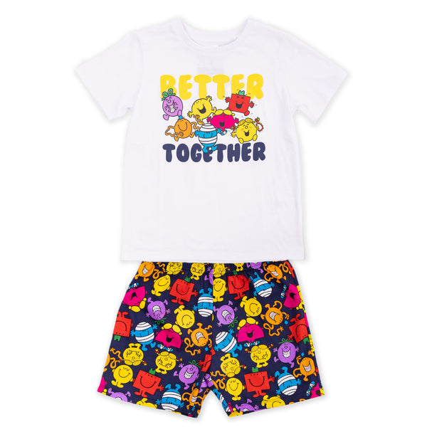 Kid's Matching Family Mr. Mens Better Together Cotton Sleep Set - White